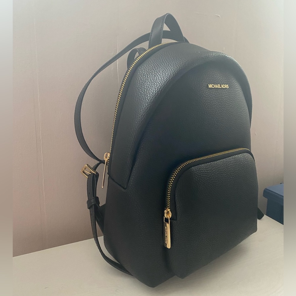 Michael Kors Black and Gold Backpack